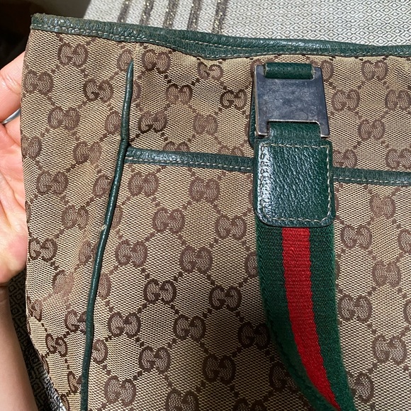 Gucci Beige/Ebony GG Canvas Diaper Bag Tote Bag - Picture 7 of 16